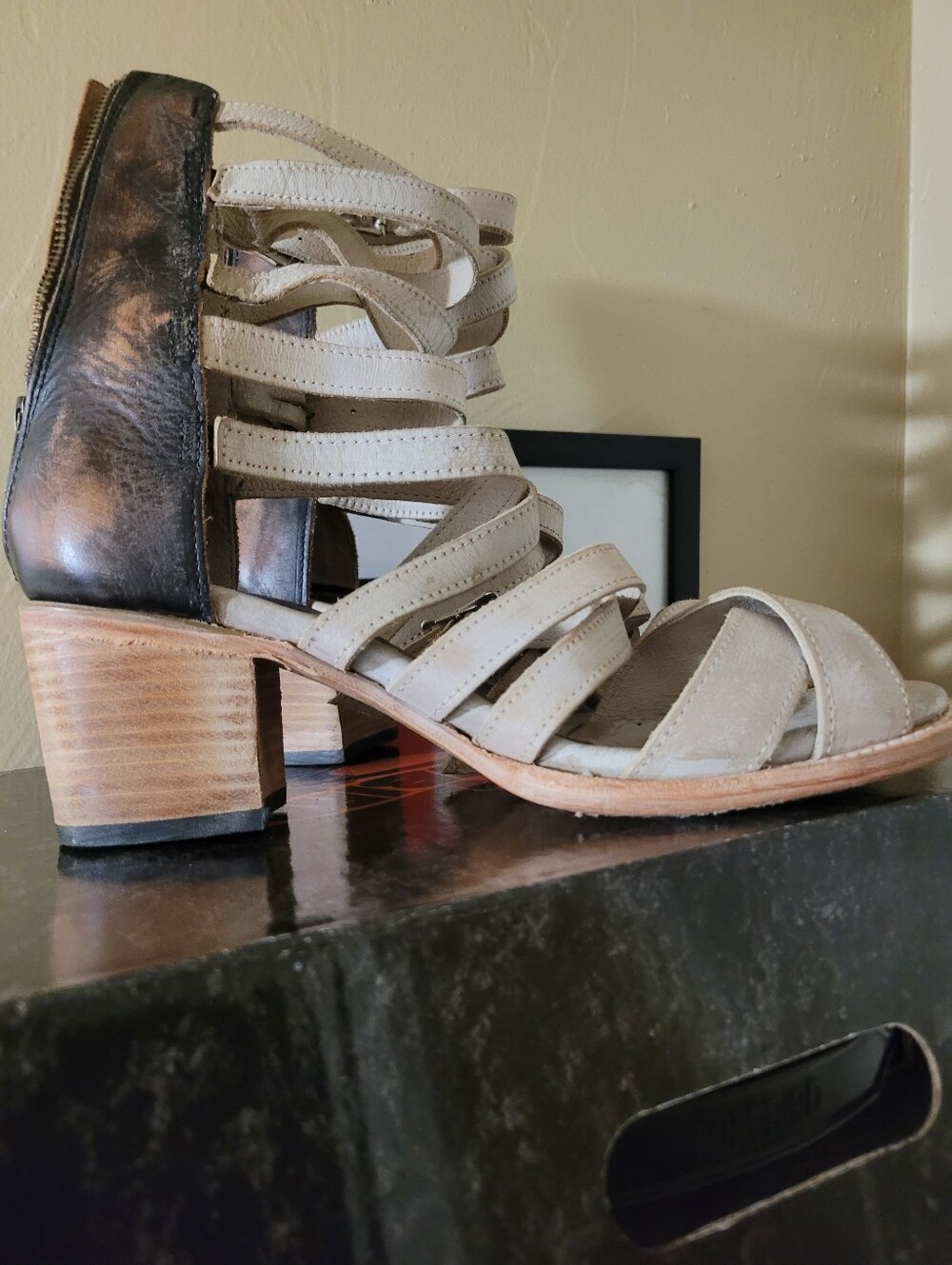 Freebird by Steven Strappy Beige and Brown Sandals